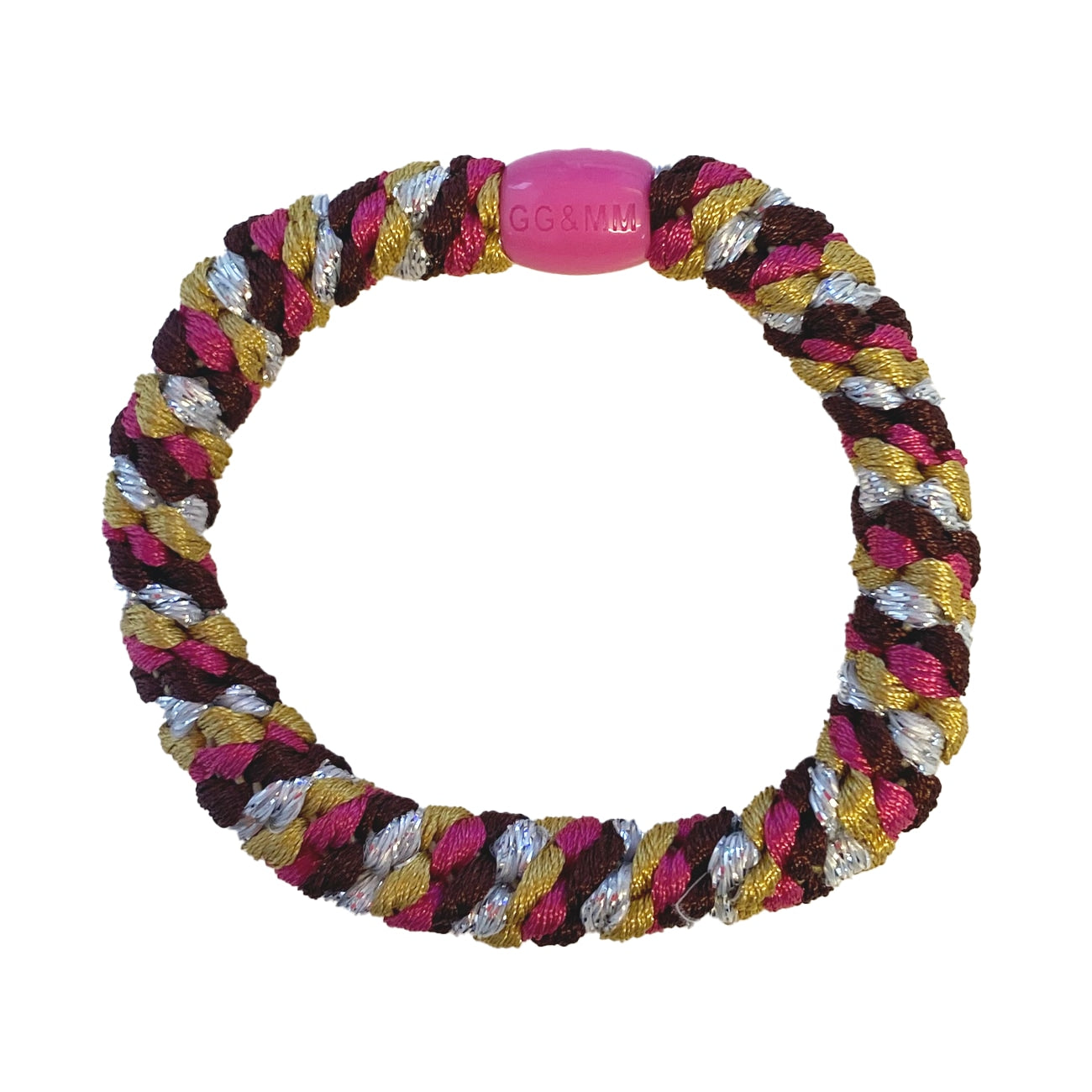 Flettet Hårelastik - Multi Pink, Dijon, Sølv