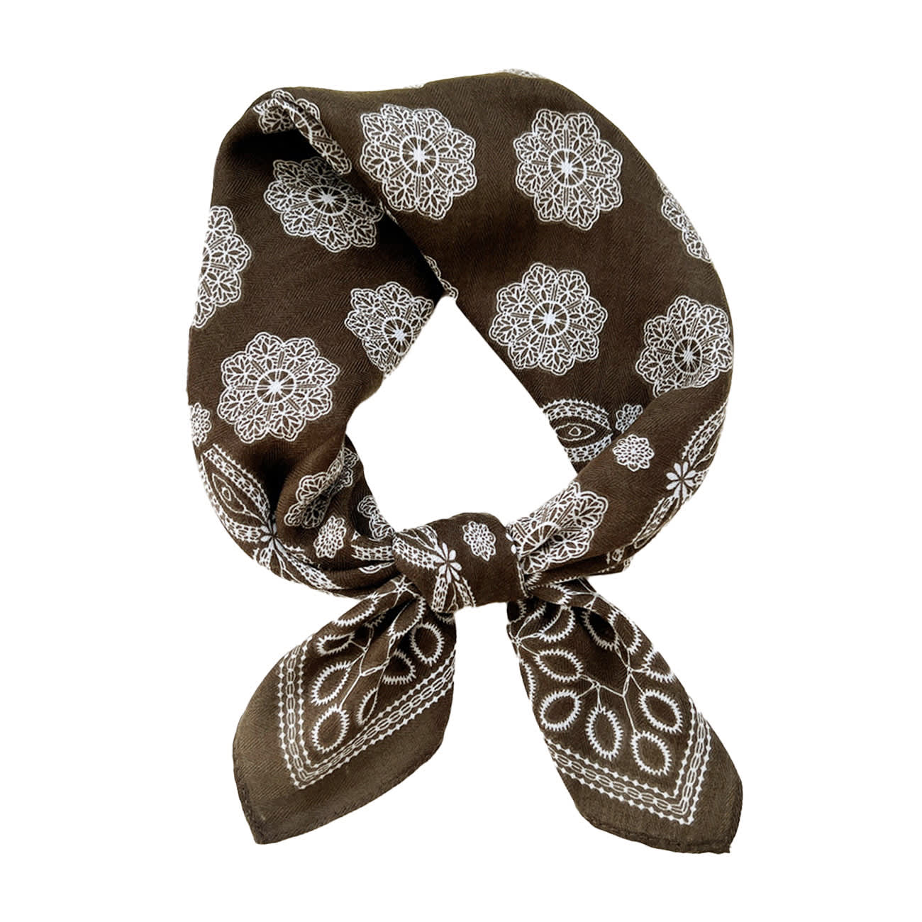 Tiana Tørklæde - Brun/Råhvid (FORUDBESTILLING)