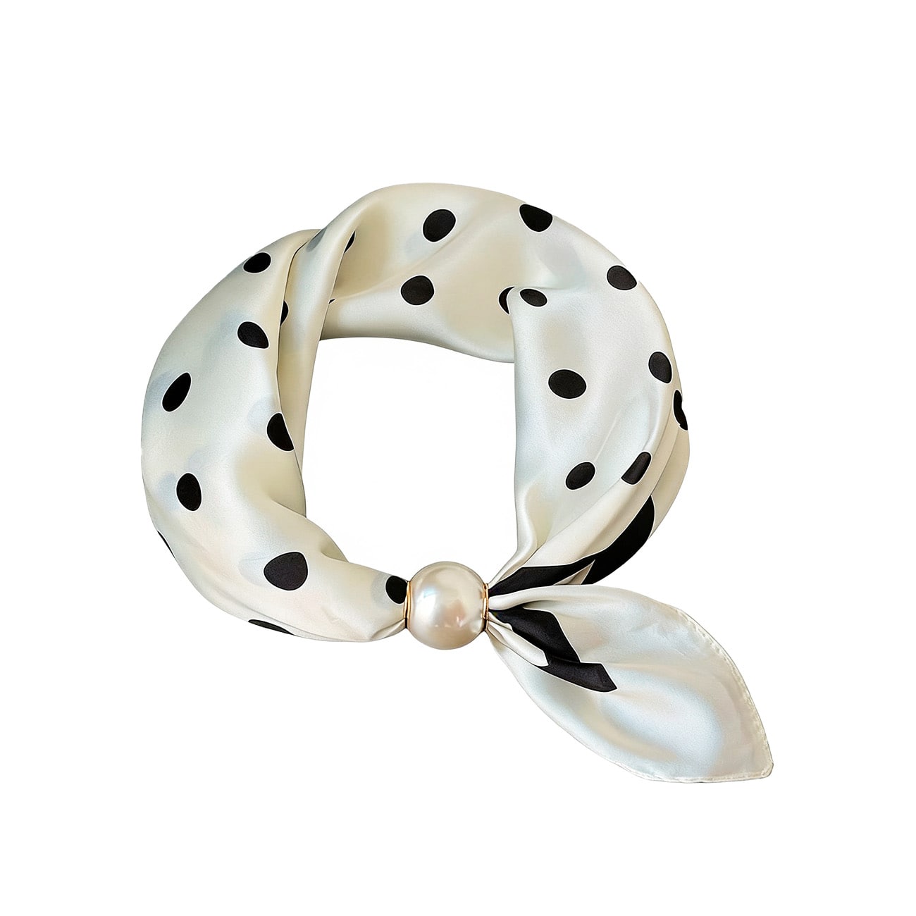 Nova Tørklæde - Hvid/Sort Prikker (FORUDBESTILLING)