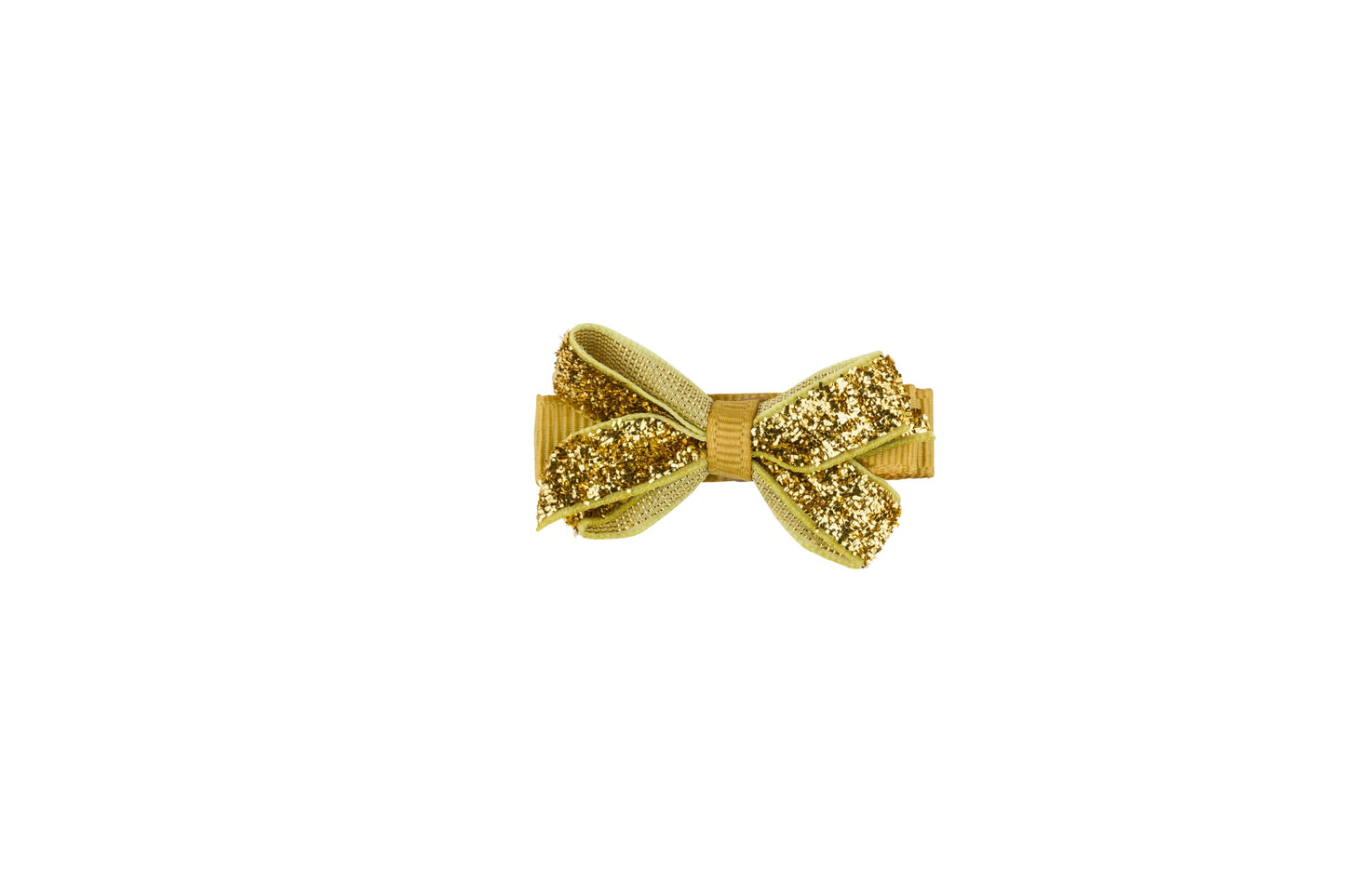 Klassisk Sløjfe - Guld Glitter - 4,5 cm