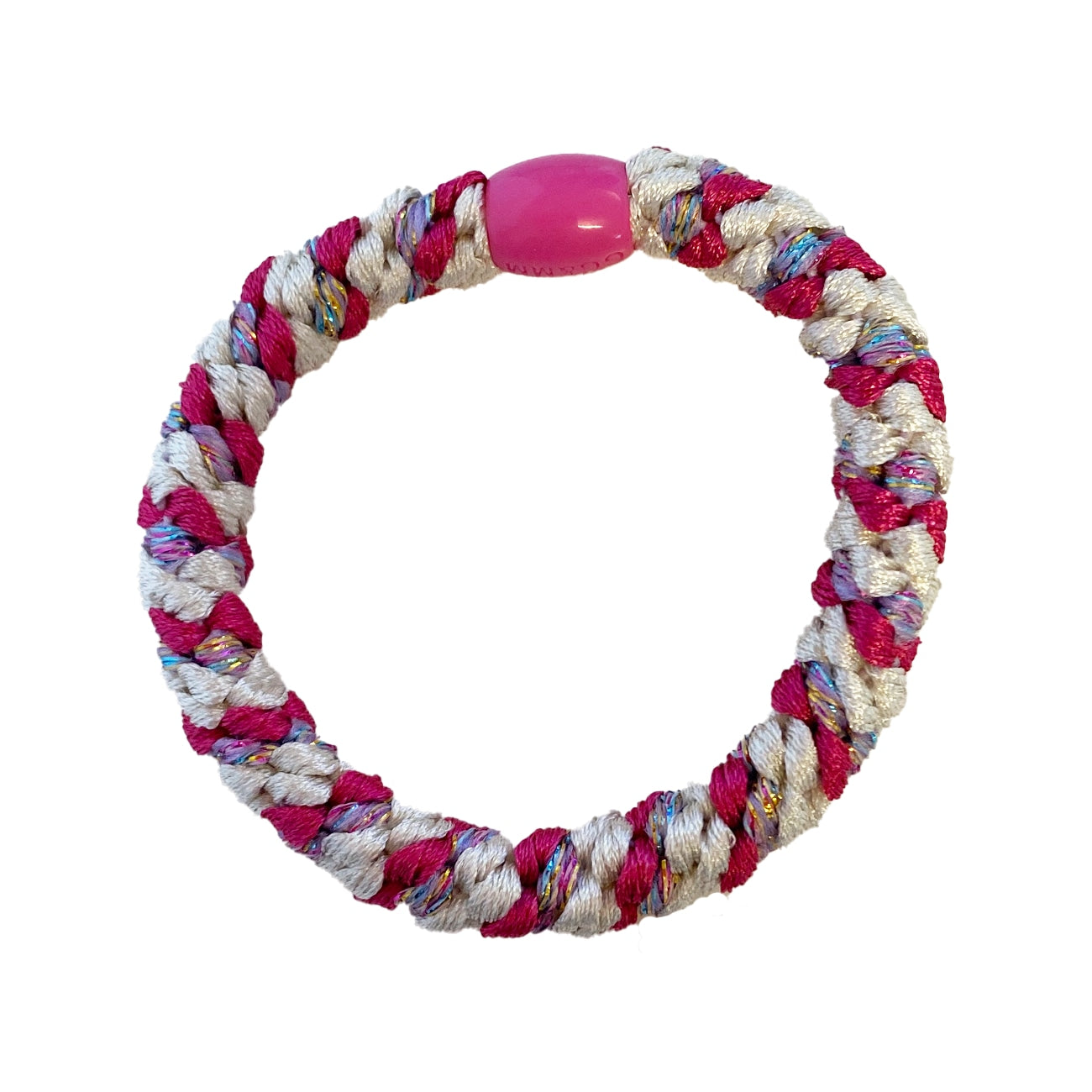 Flettet Hårelastik - Multi Pink, Hvid, Lilla Glitter
