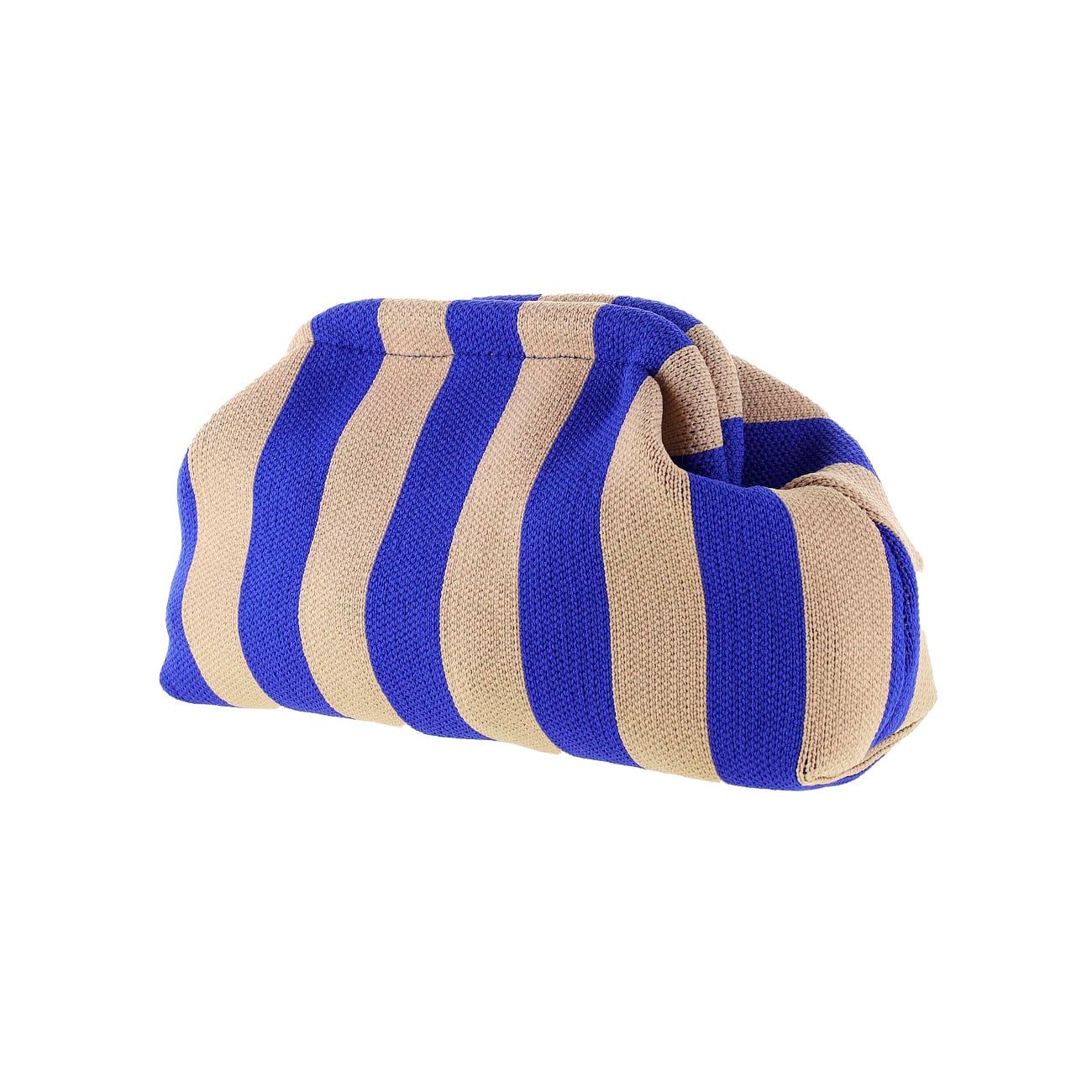 Alba Clutch - Beige/Kobolt Stribet