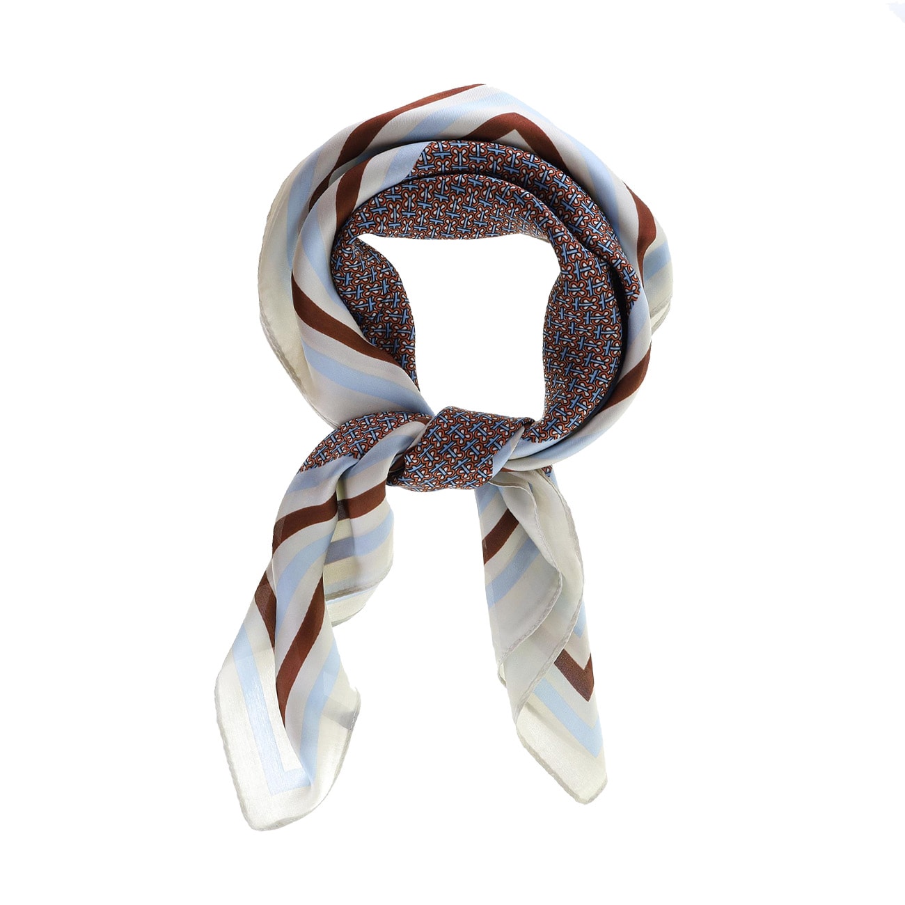 Aja Tørklæde - Brun/Lyseblå