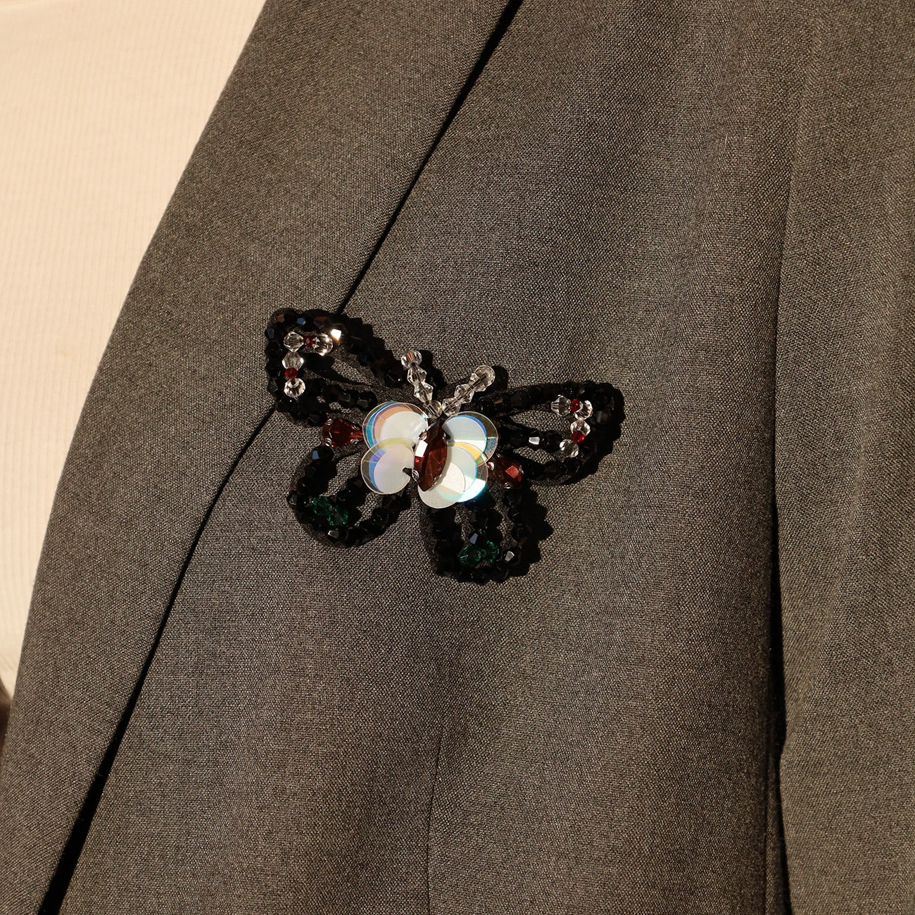 Sommerfugl Broche - Sort