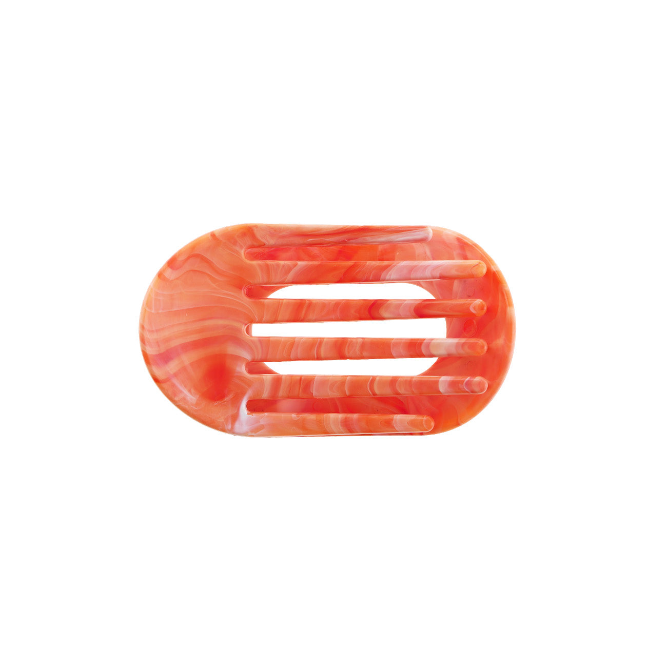 Eva Hårklemme - Mellem - Marmor Koral/Hvid