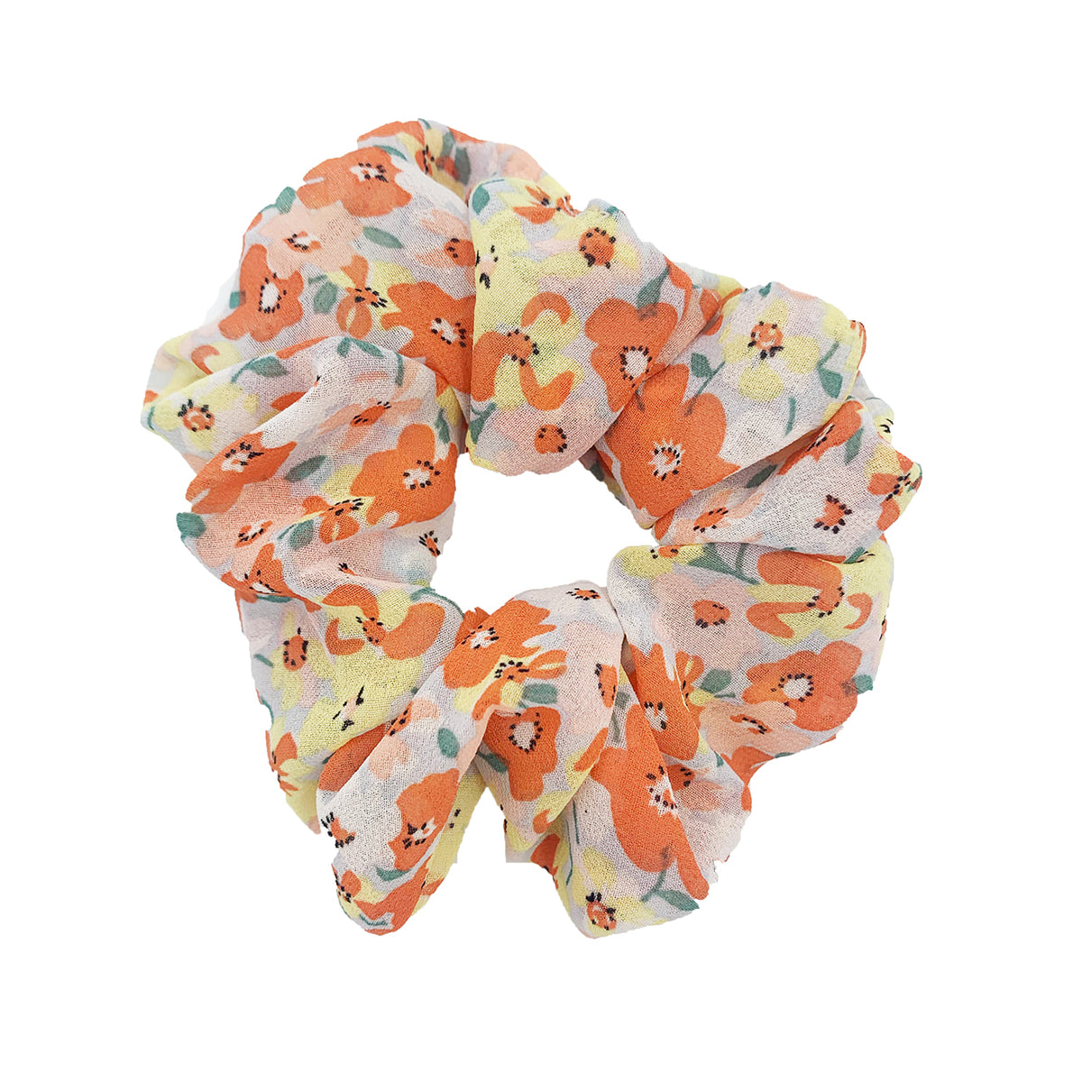 Fleur Scrunchie - Orange/Gul