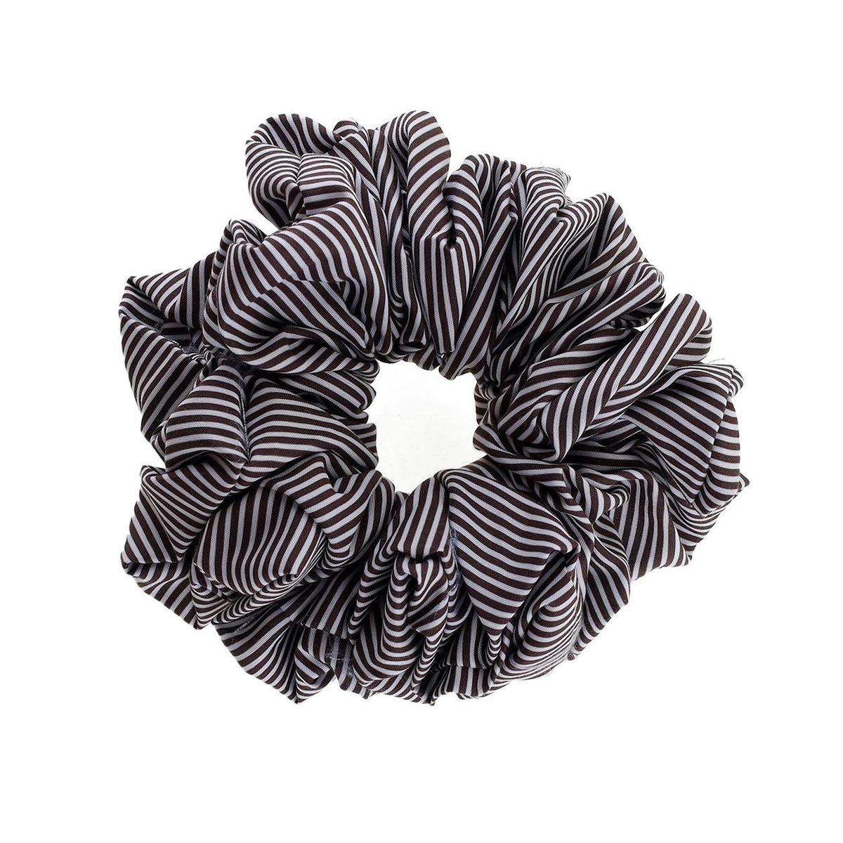 Isabella Scrunchie - Chokoladebrun/Hvid Strib