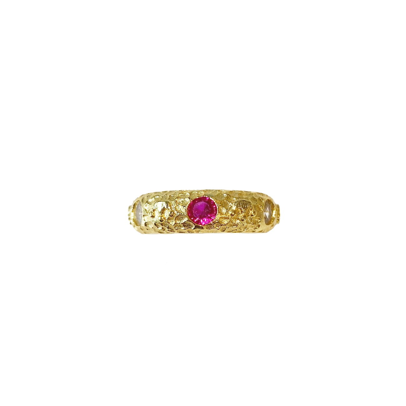 Frida Ring - Pink Sten - Forgyldt