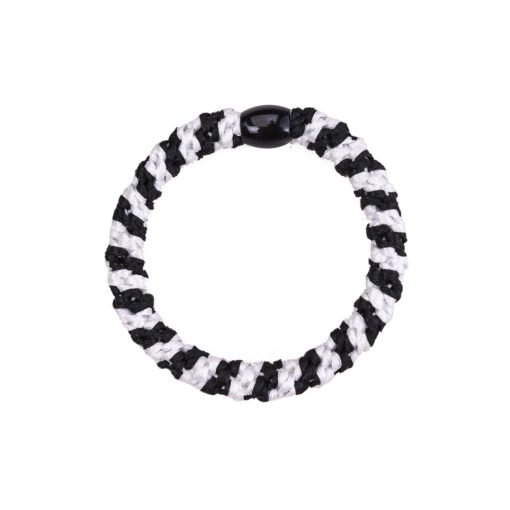 Flettet Hårelastik - Multi Sort/Hvid