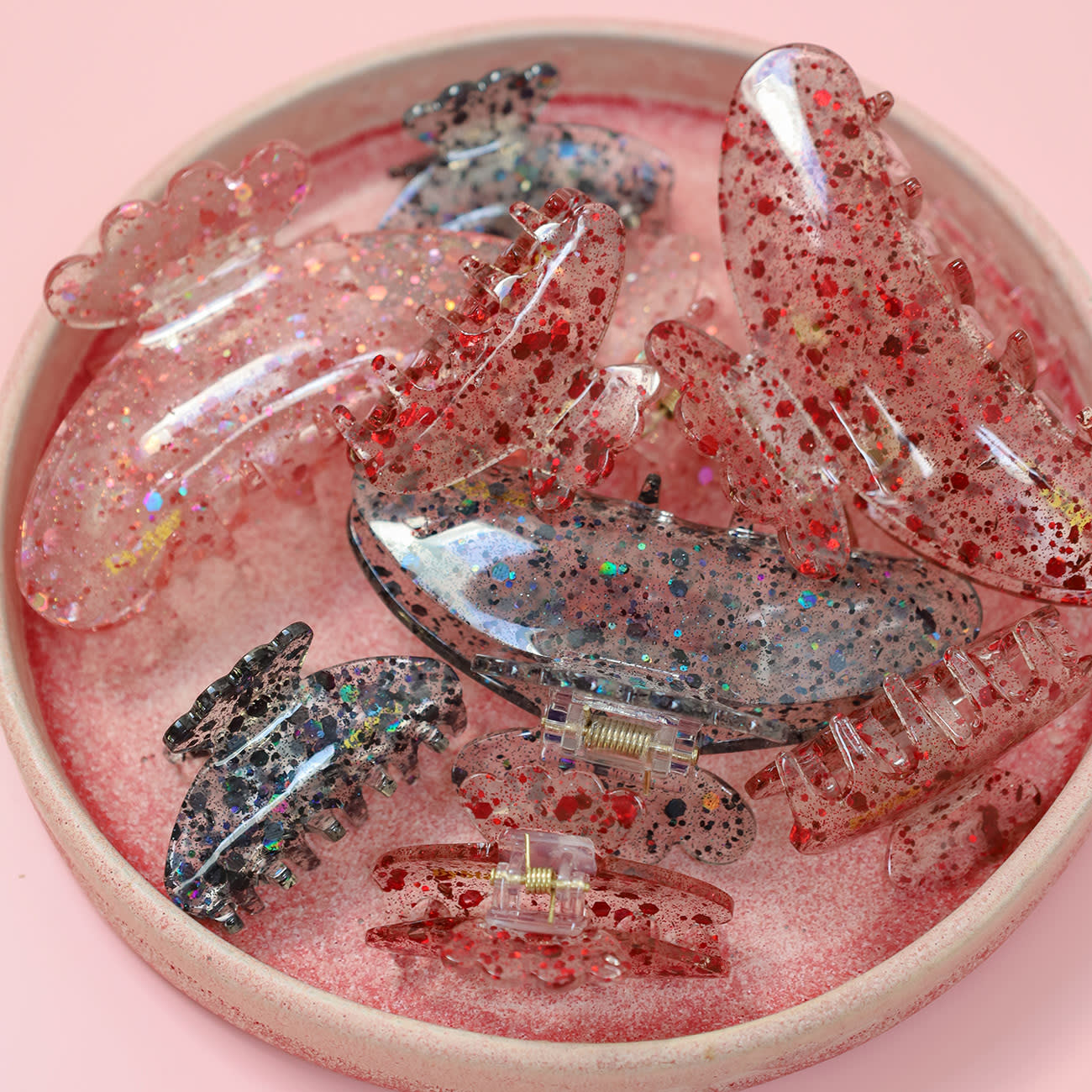 Lulu Hårklemme - Confetti Rød