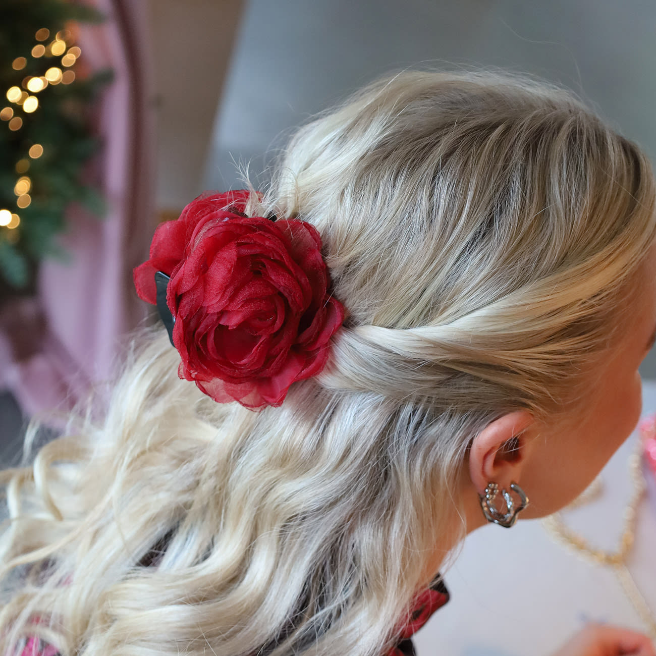 Rosie Hårklemme - Lille - Rød