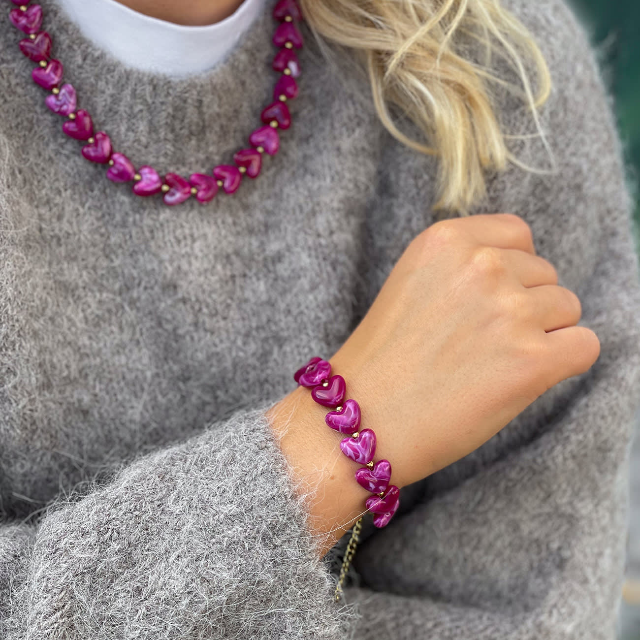 Hilma Armbånd - Cerise