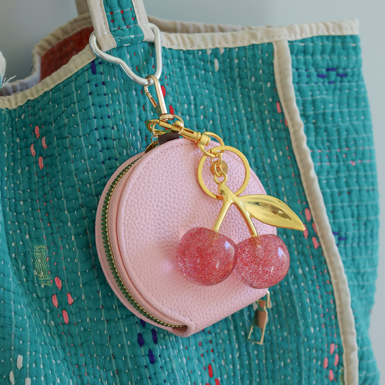 Cherry Nøglering - Rosa