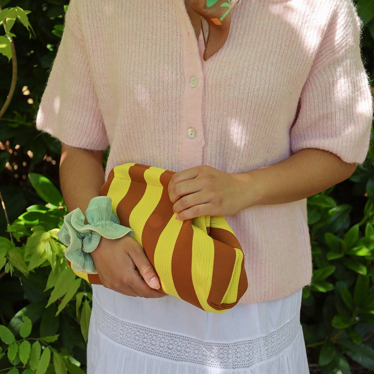 Alba Clutch - Gul/Brun