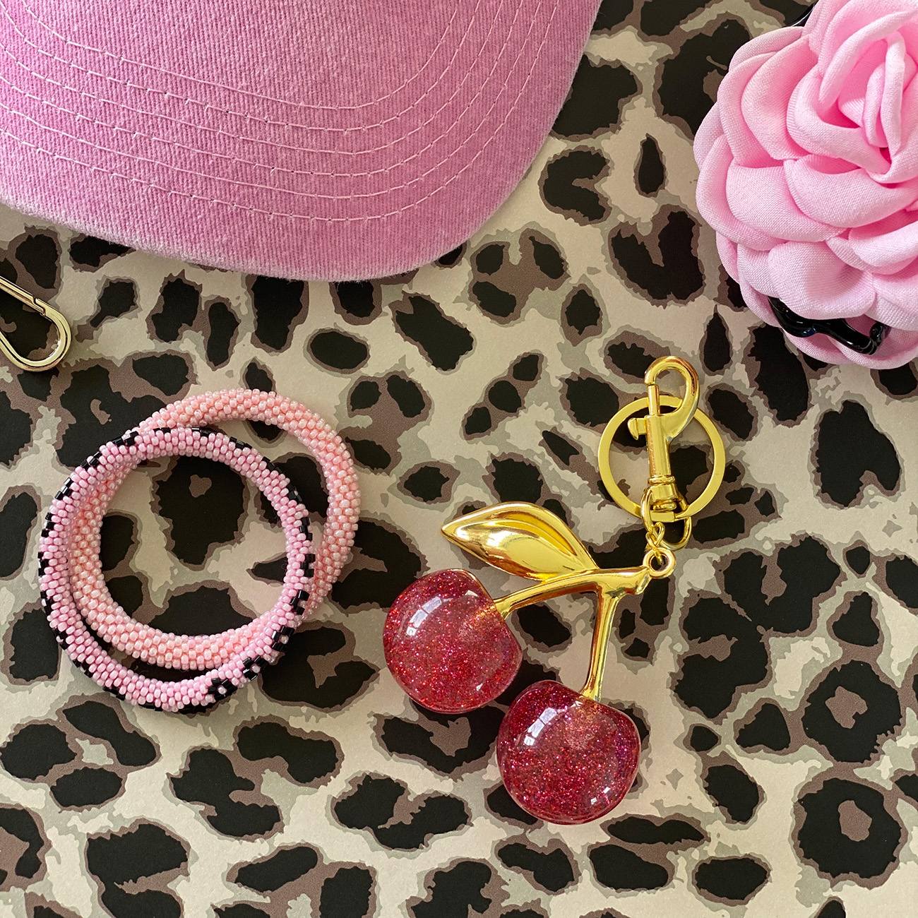 Cherry Nøglering - Rosa