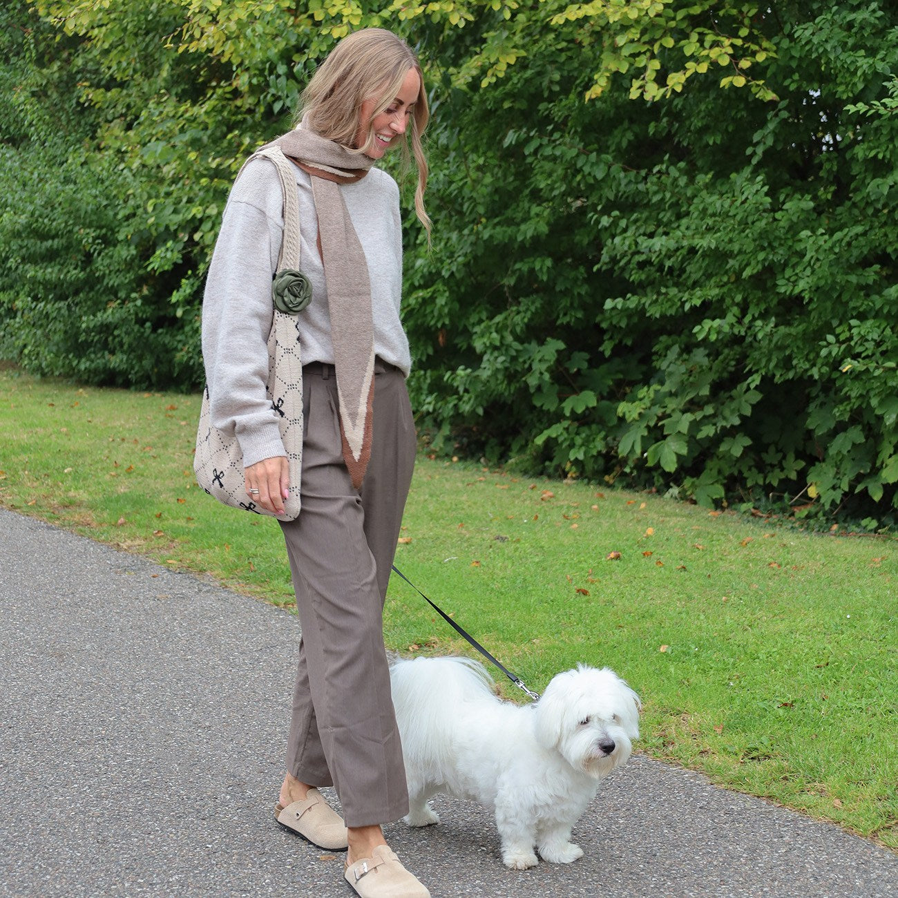 Thalia Sløjfe Taske - Beige/Sort