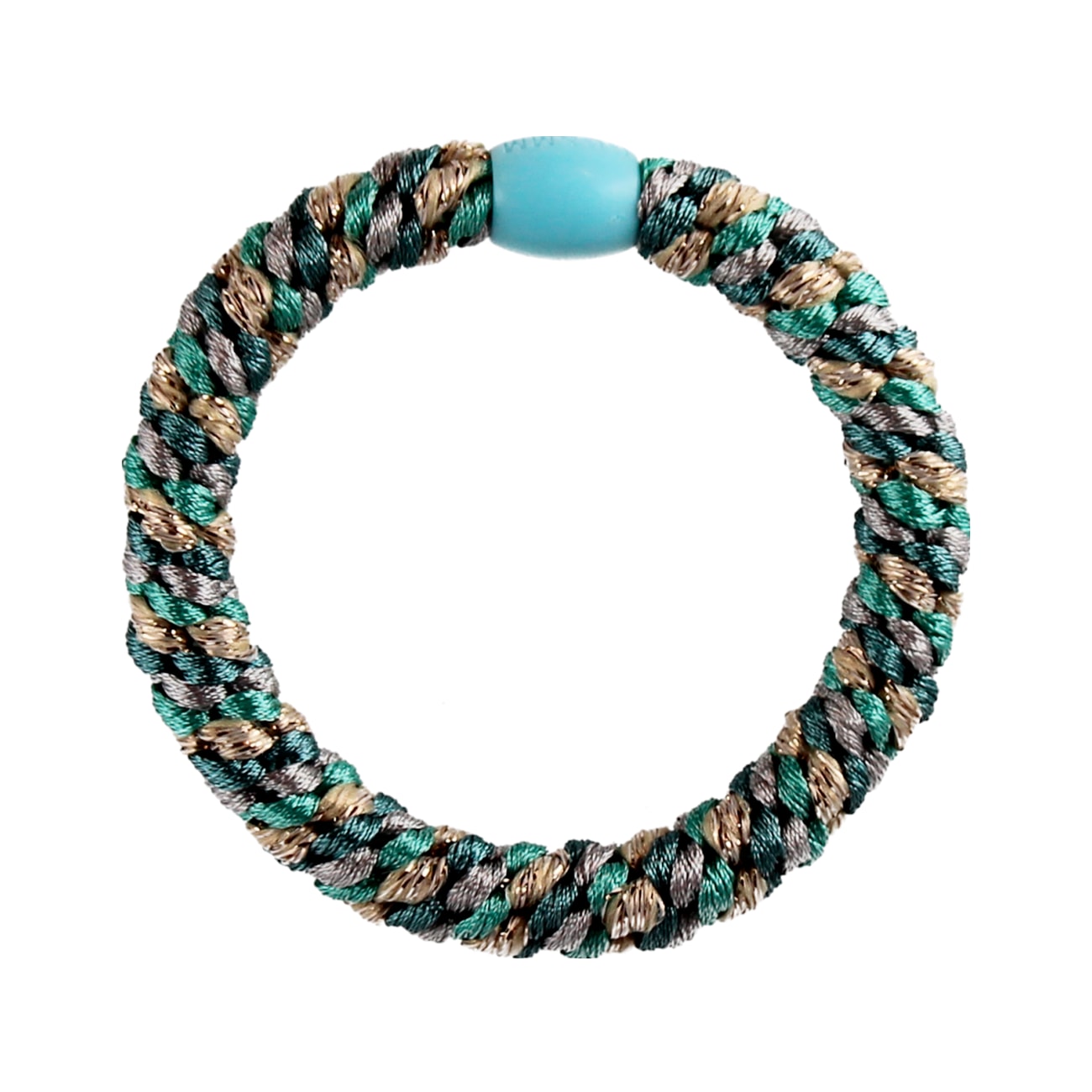 Flettet Hårelastik - Multi Blå, grå, glitter