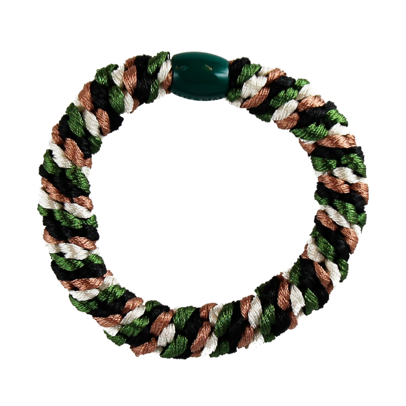 Flettet Hårelastik - Multi Army, brun