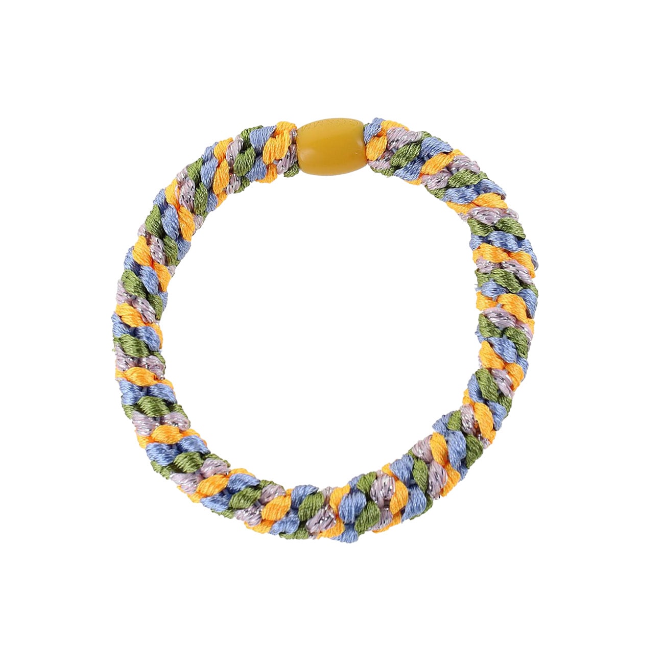 Flettet Hårelastik - Multi Blå/Orange/Grøn/Lilla Glitter