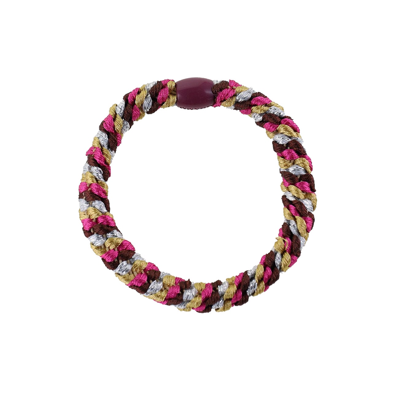 Flettet Hårelastik - Multi Pink/Guldfarvet/Grå/Bordeaux Glitter