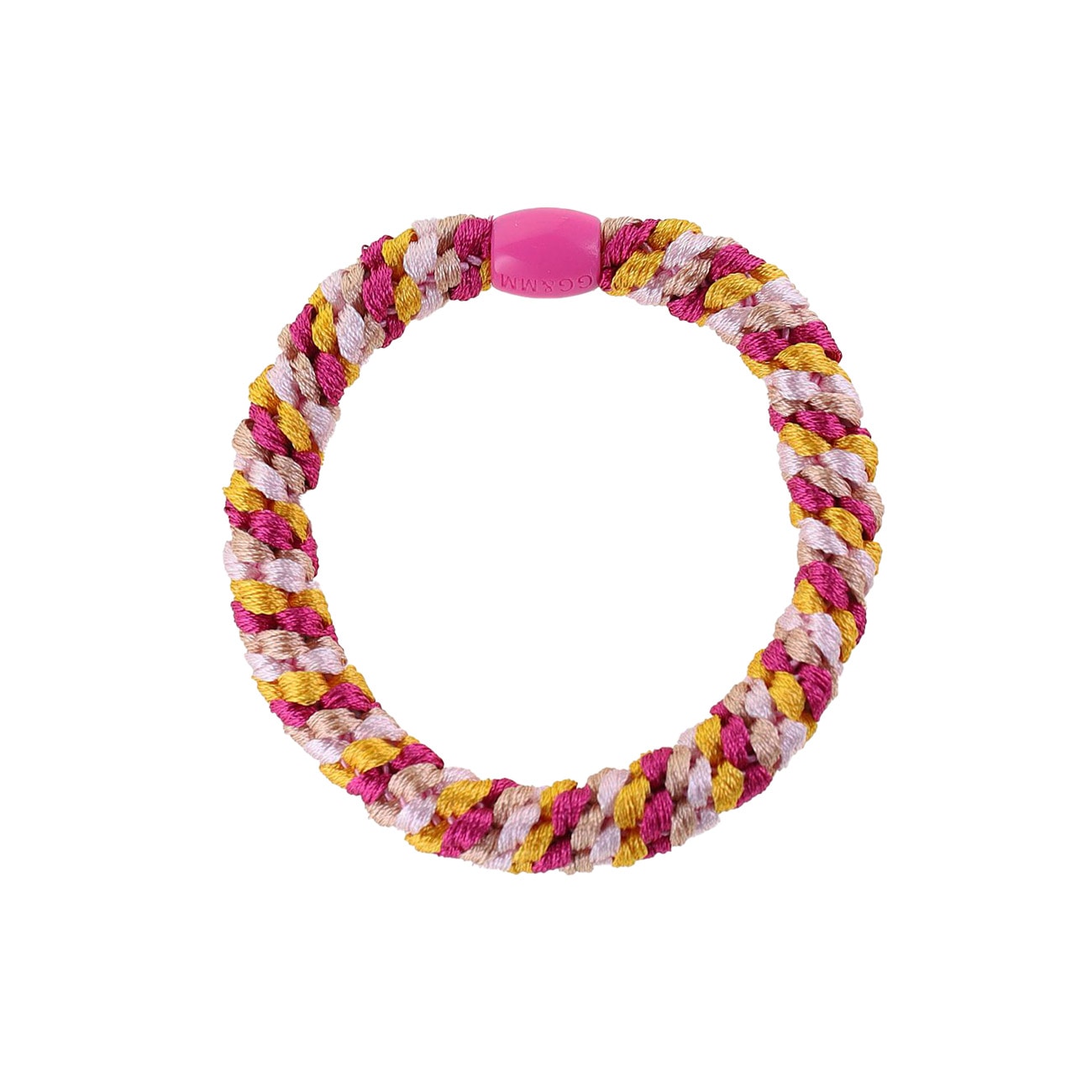 Flettet Hårelastik - Mørk Pink/Rosa/Karry