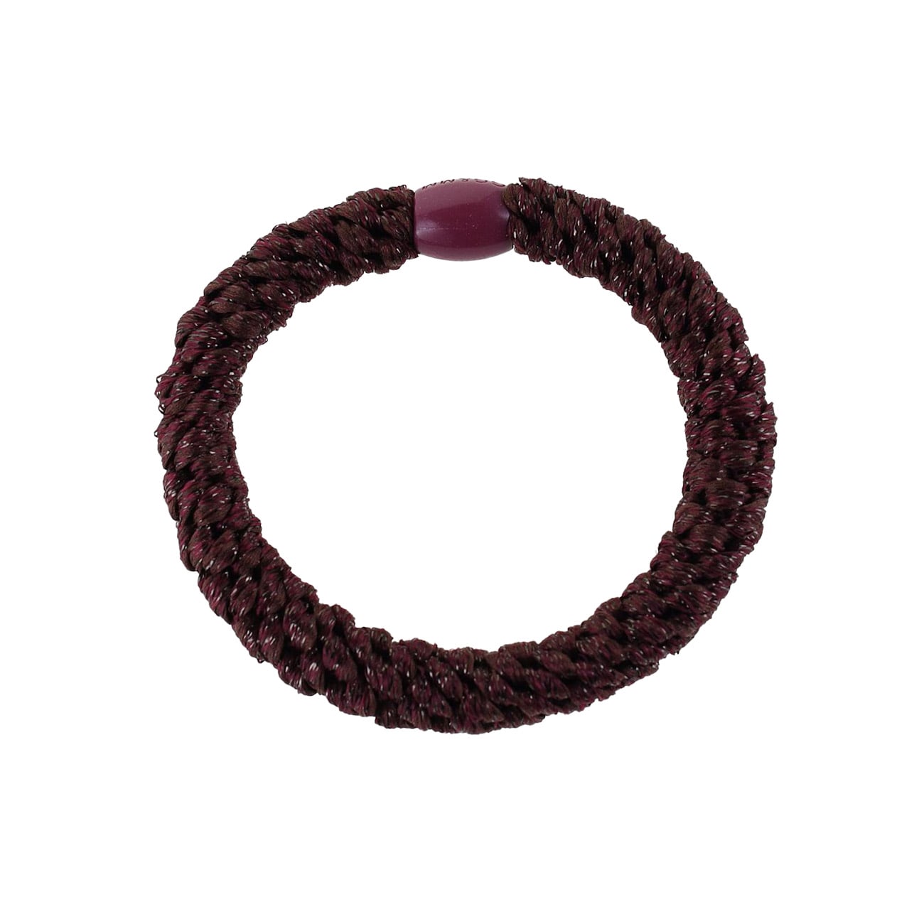 Flettet Hårelastik - Glitter Bordeaux