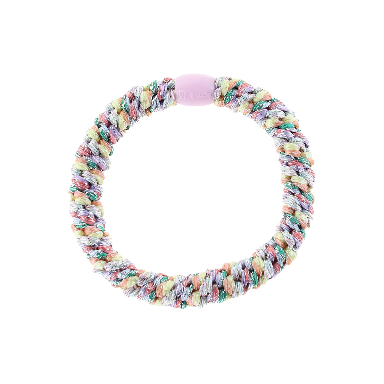 Flettet Hårelastik - Multi Gylden/Grøn/Grå Glitter