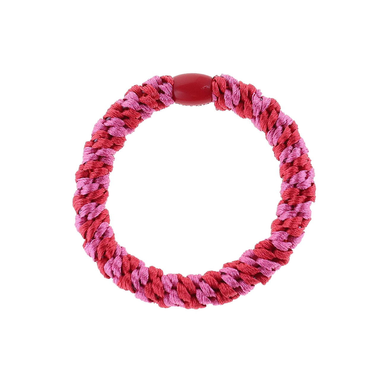 Flettet Hårelastik - Multi Hindbær/Pink