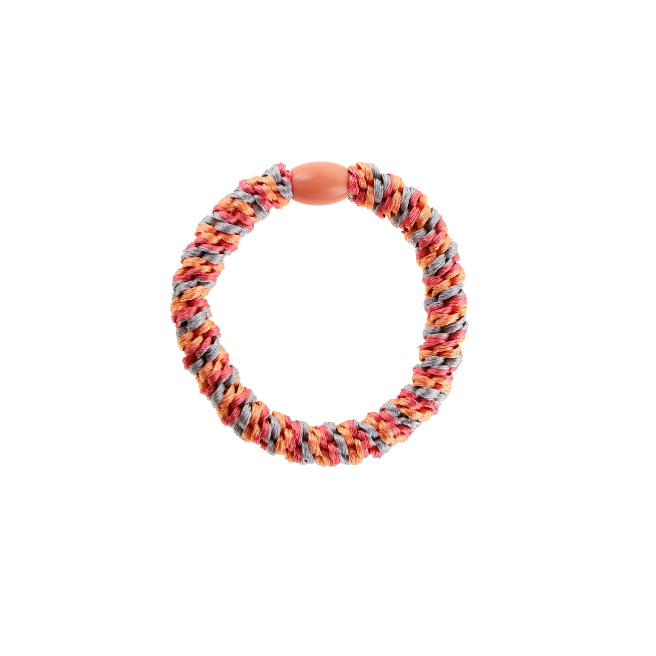 Flettet Hårelastik - Multi Orange/Rød/Grå