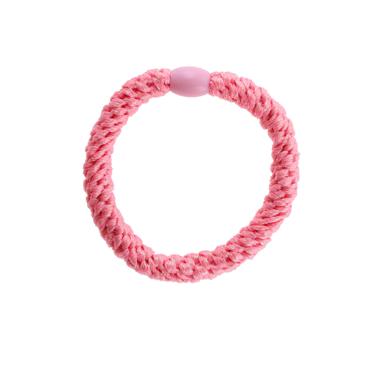 Flettet Hårelastik - Multi Rosa Glitter