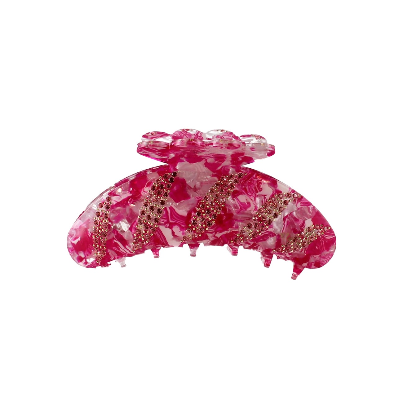 Agnes Simili Hårklemme - Pink Meleret