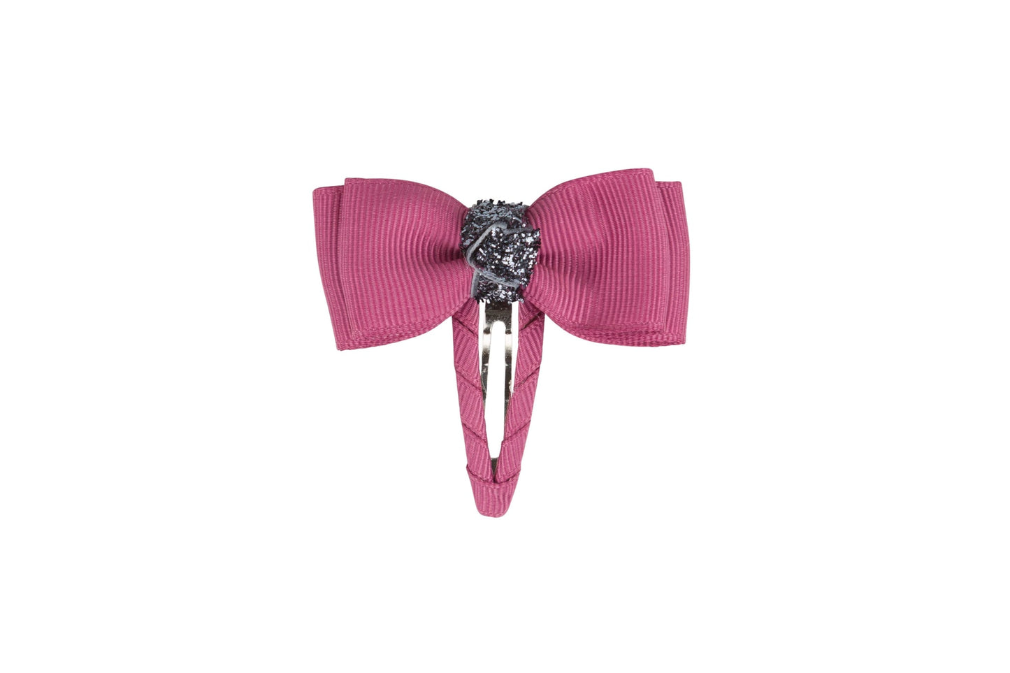 Dobbelt Sløjfe Hårspænde - Victorian Rose/Grå Glitter