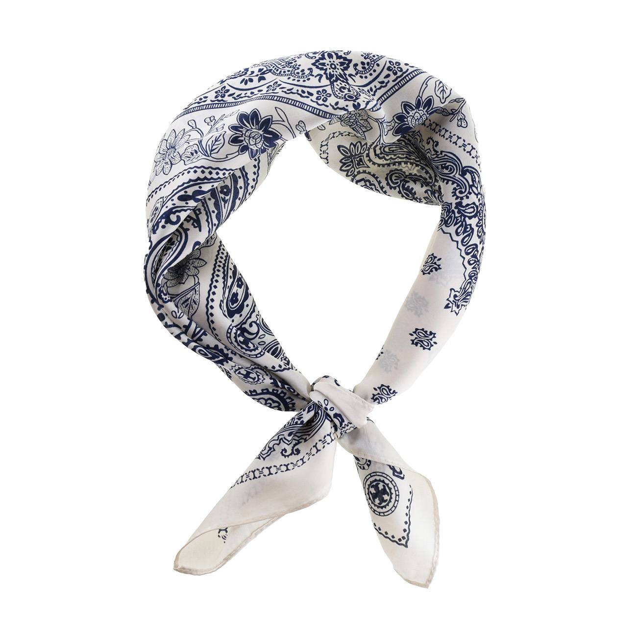 Callie Tørklæde - Råhvid/Navy