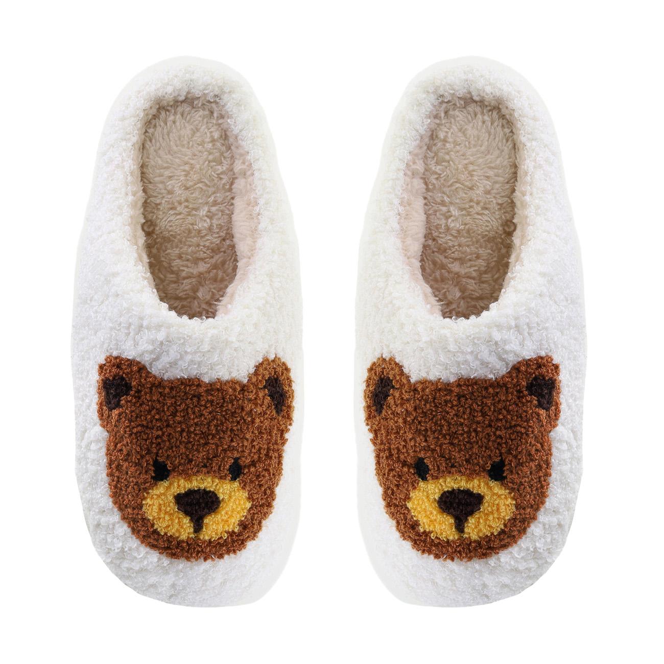 Slippers Bamser - Hvid/Brun