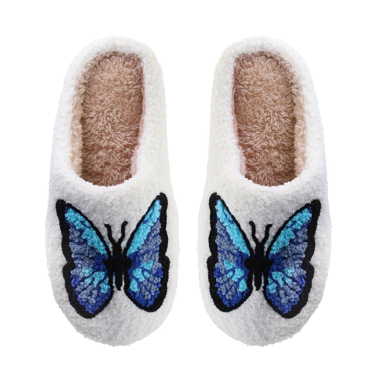 Slippers Sommerfugl - Hvid/Blå