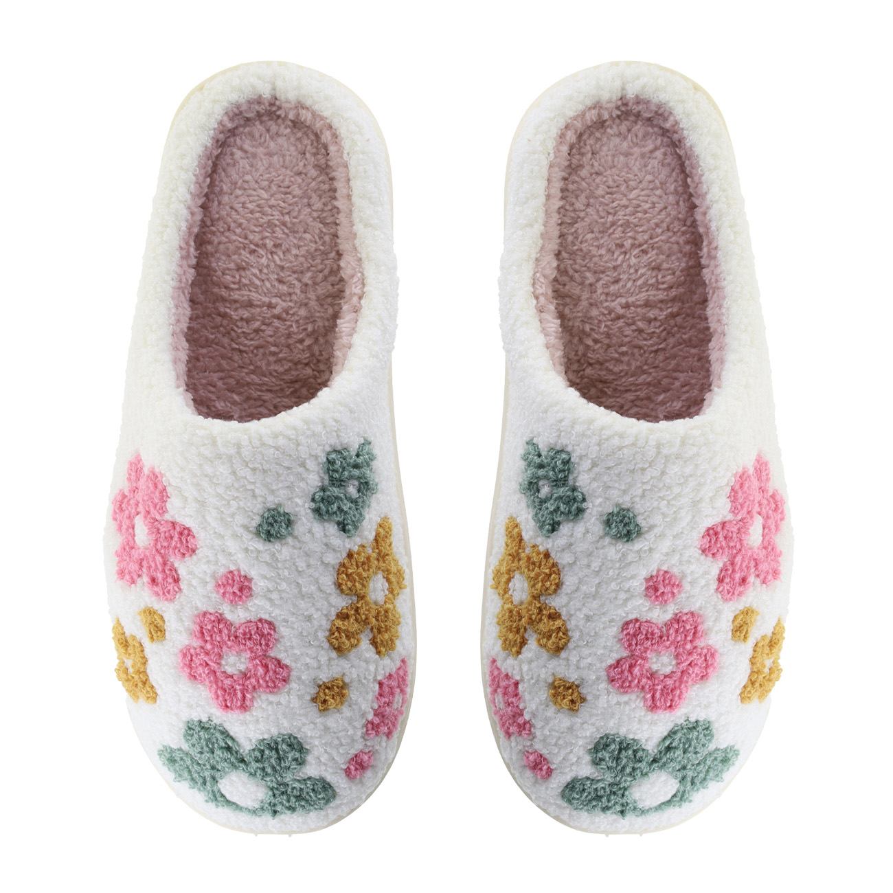 Slippers Blomster - Hvid/Multi