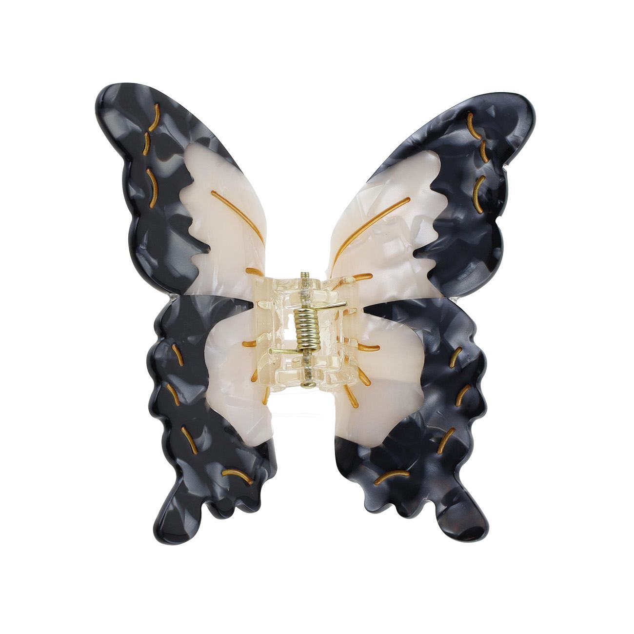 Papilio Sommerfugl Hårklemme - Hvid/Sort (FORUDBESTILLING)