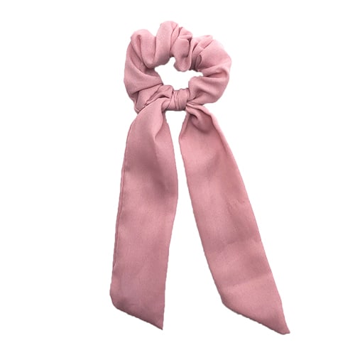 Long bow scrunchi - Dusty Rosa
