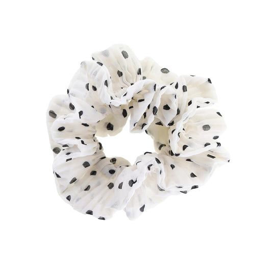 Kaisa Scrunchie - Hvid/Sort Prikker