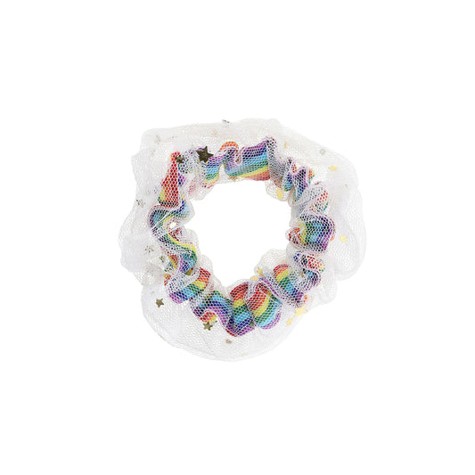 Katinka Scrunchie - Hvid/Guldfarvet/Regnbue