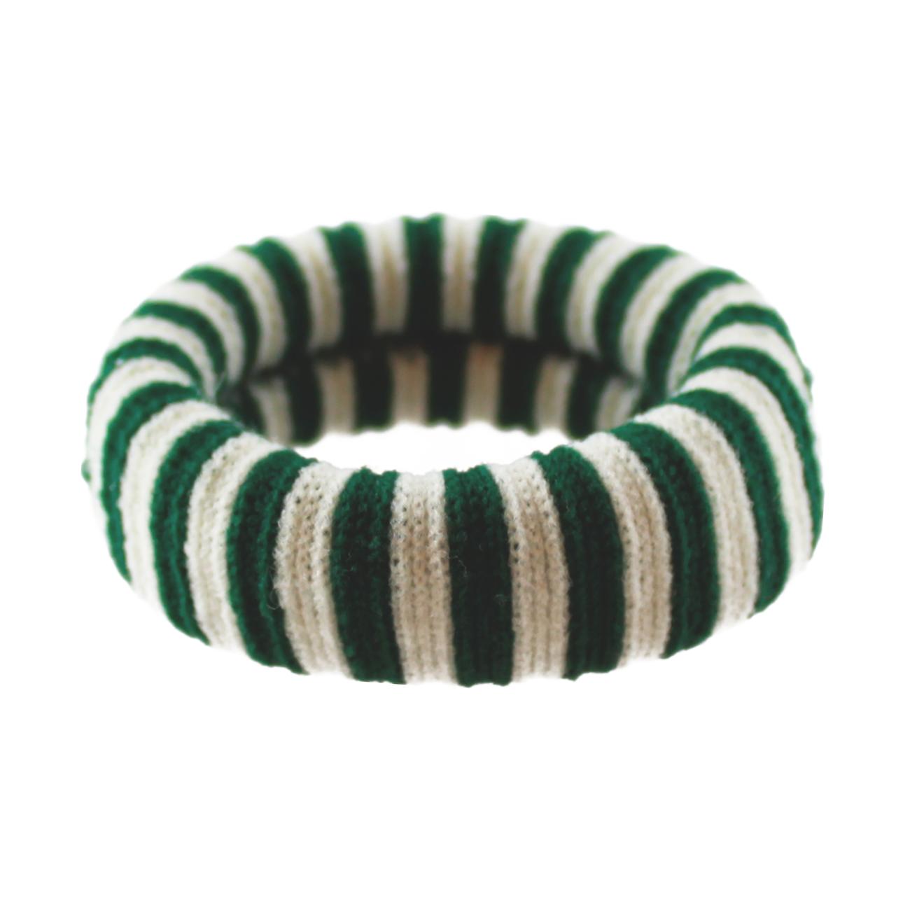 Ea Hårelastik - Army/Råhvid Stribet