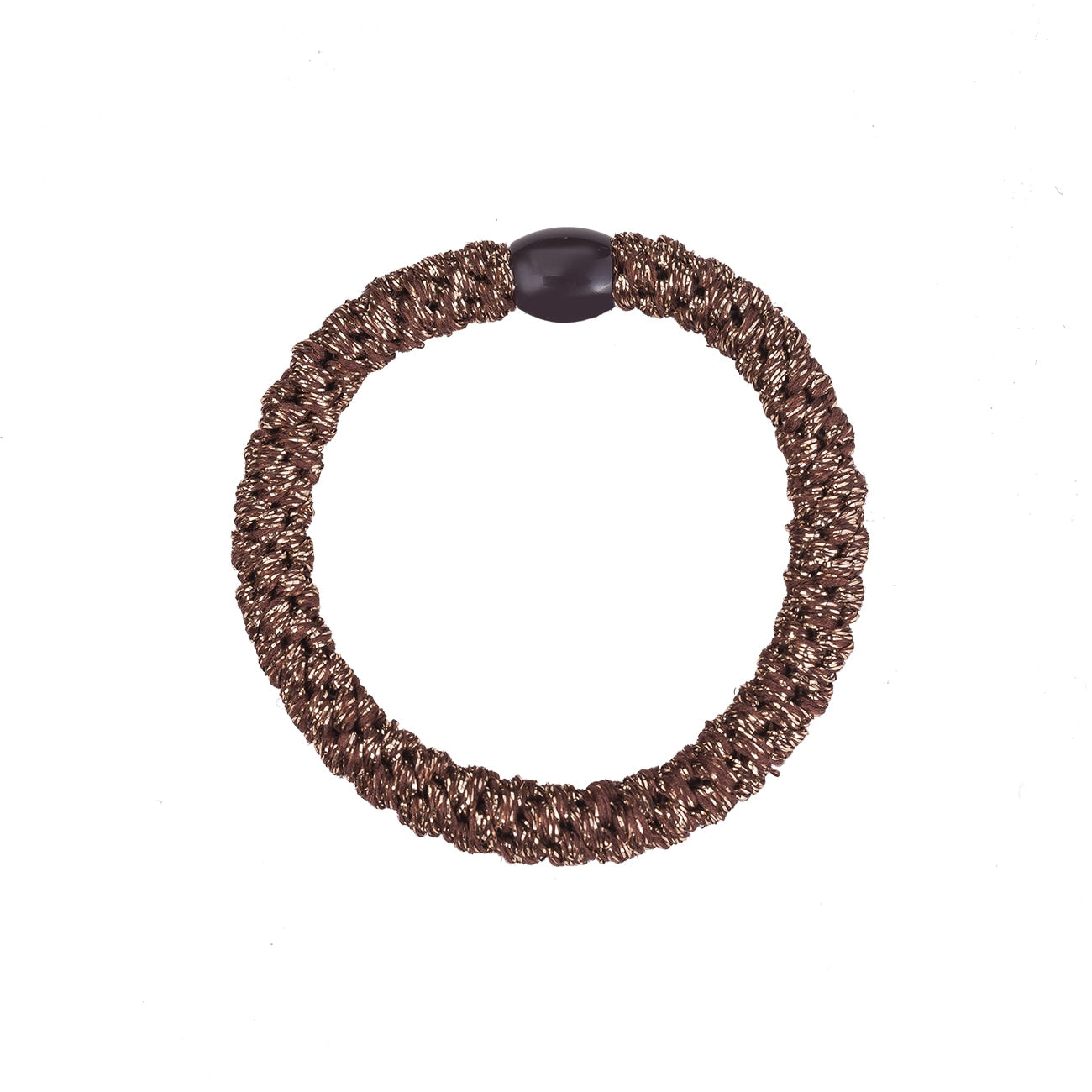 Flettet Hårelastik - Glitter Bronze