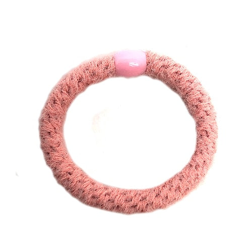 Flettet Hårelastik - Fluffy Baby Pink