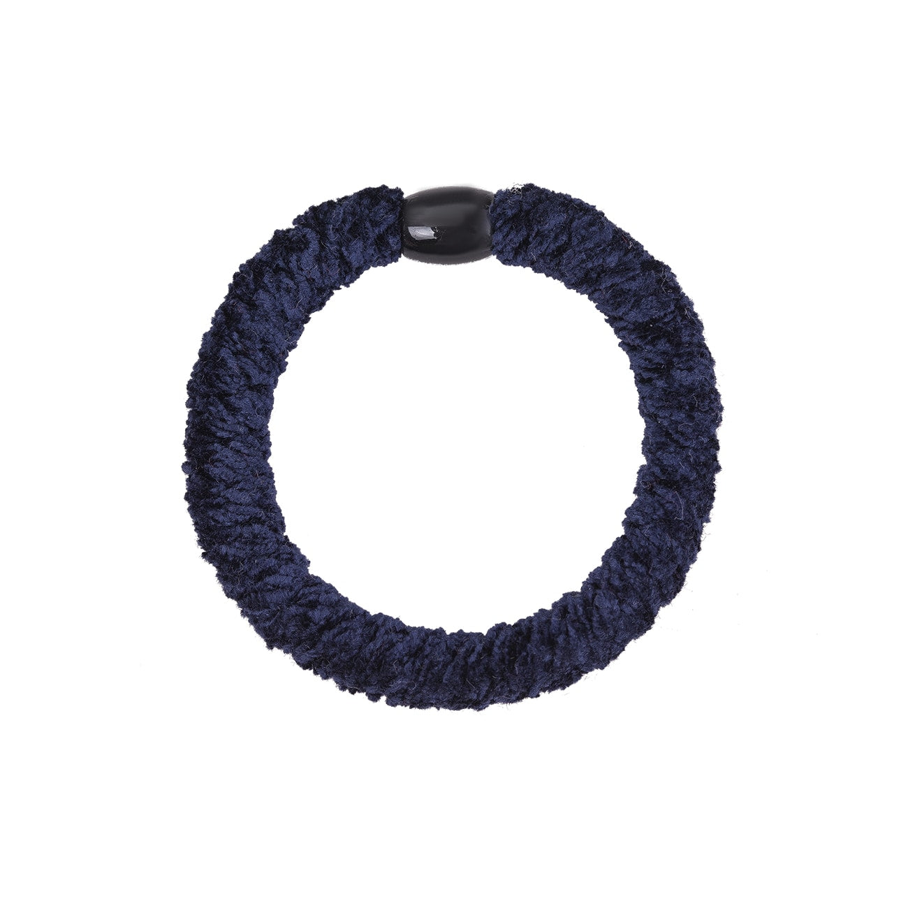 Flettet Hårelastik - Velour Navy