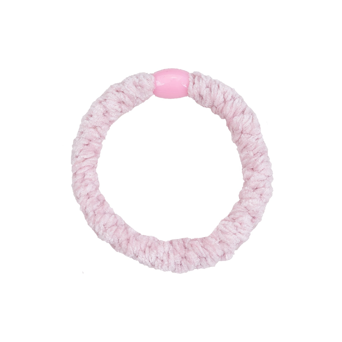 Flettet Hårelastik - Velour Baby Pink