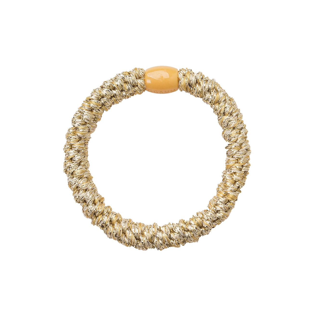 Flettet Hårelastik - Glitter Dijon Metallic