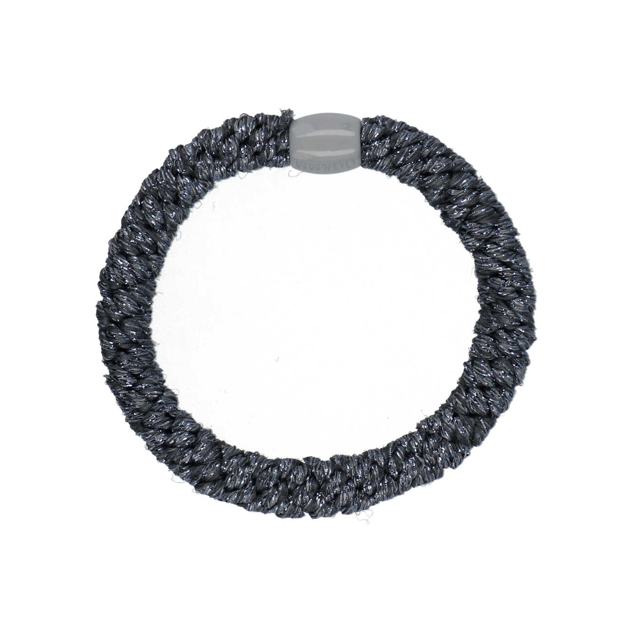 Flettet Hårelastik - Glitter Dark Grey