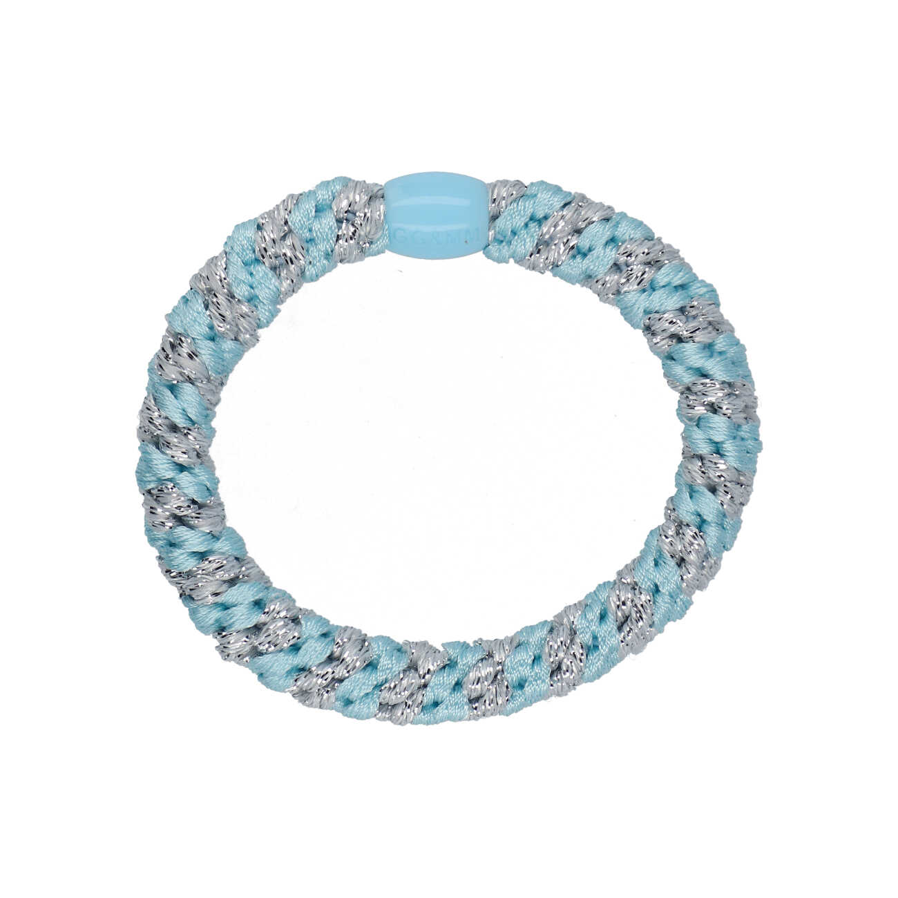 Flettet Hårelastik - Multi Baby blue, silver