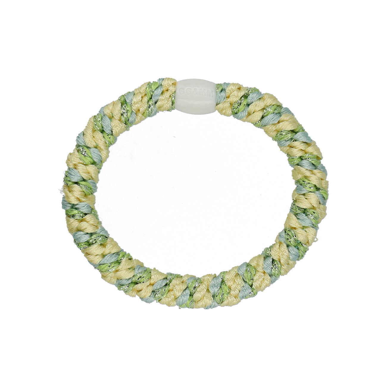 Flettet Hårelastik - Multi Pastel yellow, blue, green