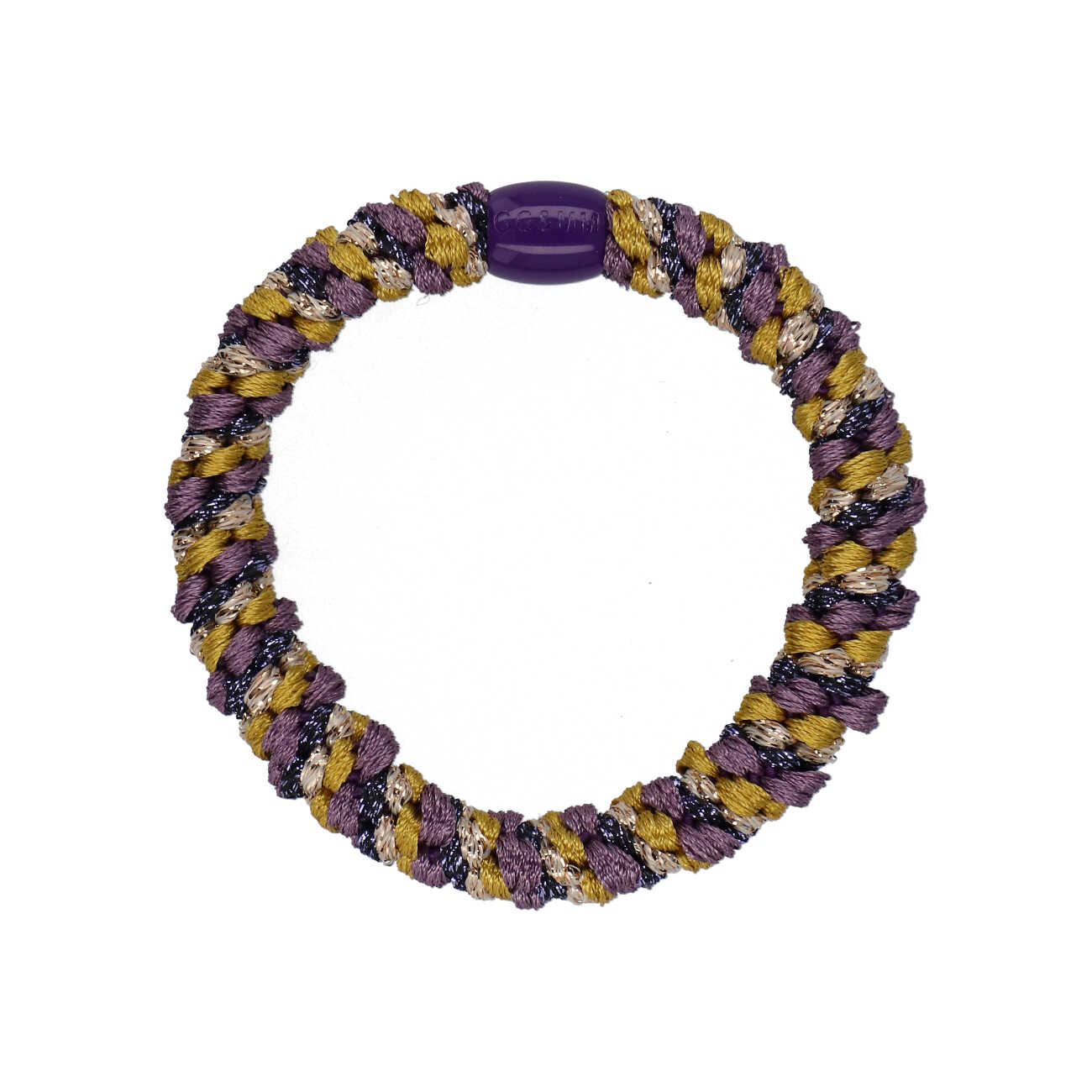 Flettet Hårelastik - Multi Purple, dijon glitter